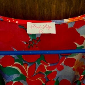 Pink Lily floral 2X dress.